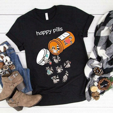 raccoonhappypillstshirt, Funny T Shirt, Men's Fashion, Men