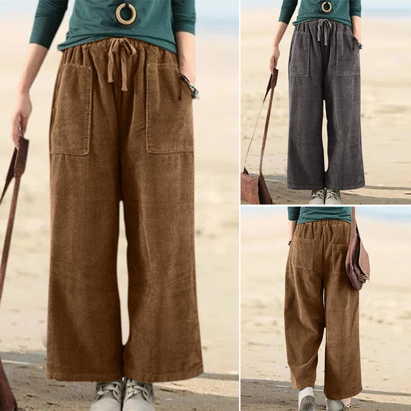 corduroy pants women's elastic waist