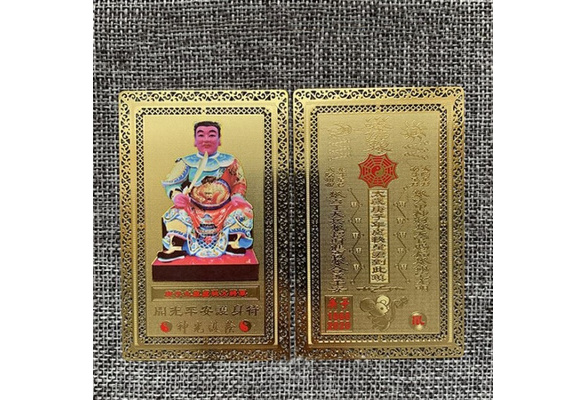 2pcs Chinese 2020 Year of the Rat Tai Sui Amulet Feng Shui Gold Card Set UK 