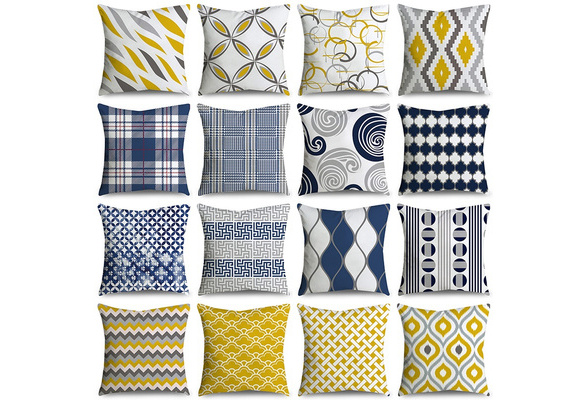 navy and gray pillows