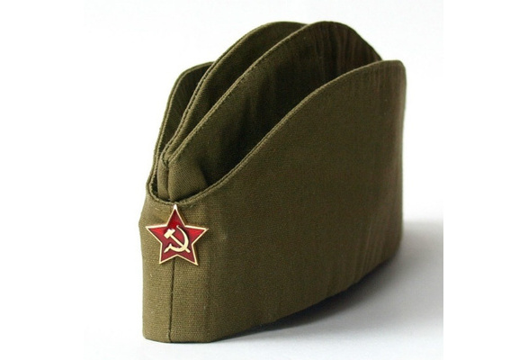 Soviet Army Garrison Cap Hat with A Red Asterisk Soldier Russian