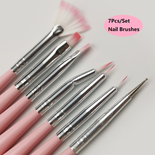 Flat Pink Paint Brush Set