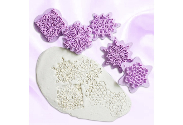 5pcs/set  Mandala Lace Embossing DIY Plastic Stamp Clay Sculpture Dotting Tools/ 