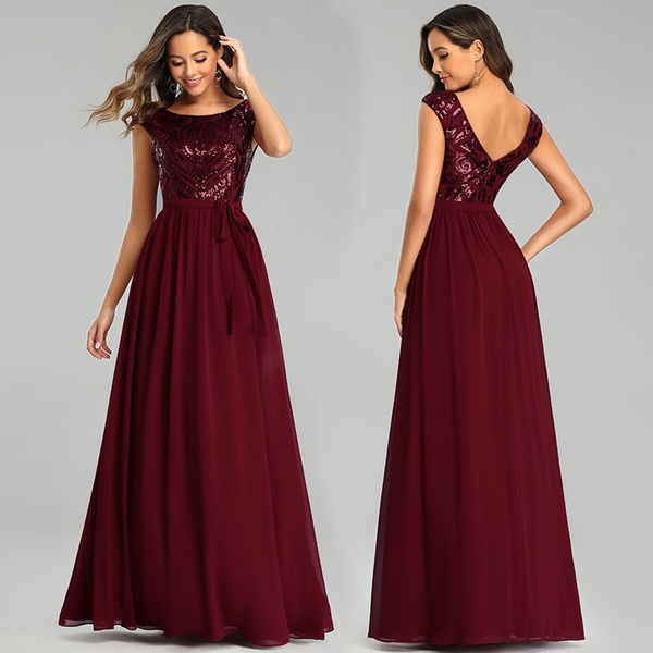 Vestidos outlet burgundy largos