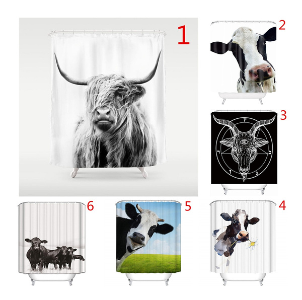 Cow Shower Curtain Portrait Of A Highland 66 X 72 Inch Set With Hooks Wish - Cow Shower Curtain Hooks