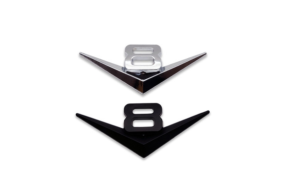 ☆V8 Emblem Zeichen Chrom Schriftzug 3D Logo Auto Aufkleber Tuning Metall  Sport☆