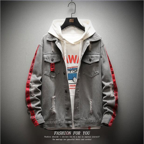 Men Denim Jacket Spring Autumn Fashion 