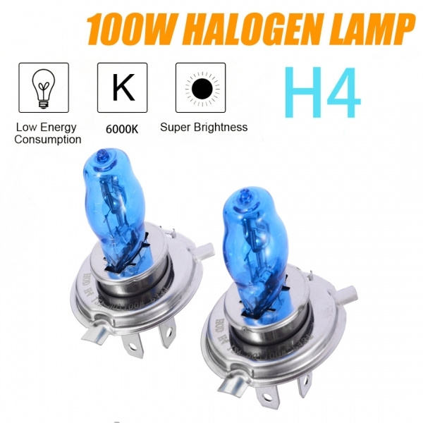 2pcs Super Bright 12v H7 100w 6000k Halogen Bulb White High Power