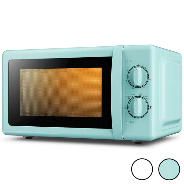 Countertop Microwave Oven 0.7 Cubic Feet 700W Rotary Family Use Mint  Green/White