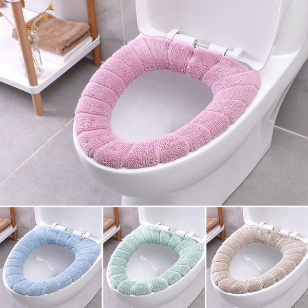 Comfortable Soft Heated Washable Toilet Seat Mat Set Bathroom Accessories 