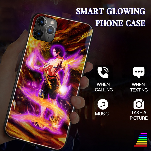 Anime LED Smart Flash TPU Phone Cover Luminous Tempered Glass Phone Case For  Apple IPhone X XR XS 11 PRO MAX 6 6S 7 8 Plus ONE PIECE Luffy Ace Zoro TPU  Covers | Wish