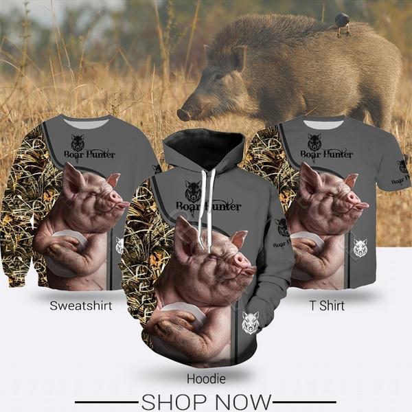 2020 Newest Hunting Wild Boar 3D Print Men Women Funny Pig Hoodie Sweatshirt T Shirts