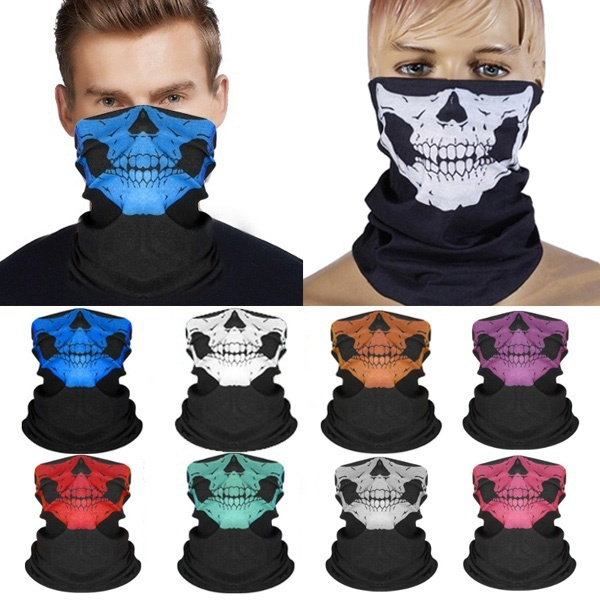 1PC Festival Skull Masks Skeleton Magic Bicycle Motorcycle Skull Half Face  Mask Ghost Scarf Multi Use Neck Ghost Half Face Mask