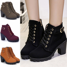 ankle boots, Plus Size, Leather Boots, Womens Shoes