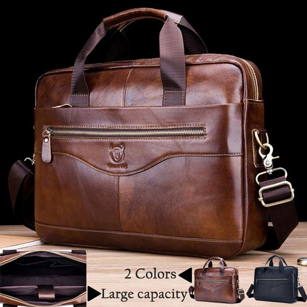Men Genuine Leather Bag Business Vintage Laptop Bag Briefcase Handbag