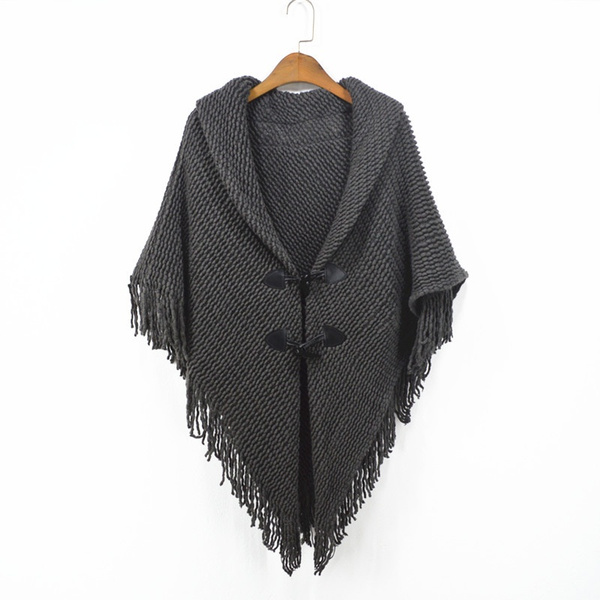 AU SELLER Batwing Cloak Cape Fringe Poncho Sweater Pullover Cover Up Top t096 
