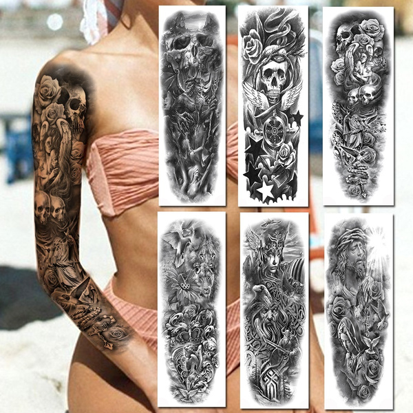 Tattoo uploaded by Ashleigh Gursky  skull hand sleeve dark horror  evil detail  Tattoodo