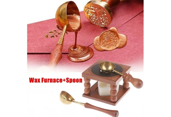 Vintage Stamp Wax Seal Beads Sticks Warmer Wax Sticks Melting Glue  Furnace/Spoon Tool Stove Pot