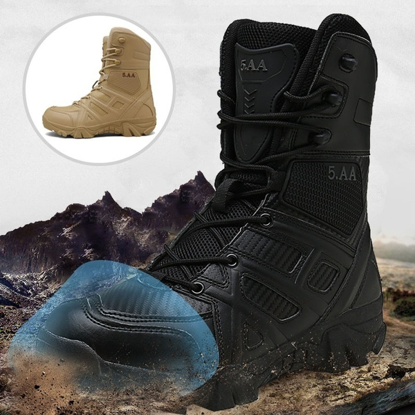 Botas de combate del desierto para hombre Zapatos de senderismo  antideslizantes Zapatos de viaje del ejército al aire libre Botas tácticas  militares para acampar Botines de cuero Zapatillas de deporte | Wish