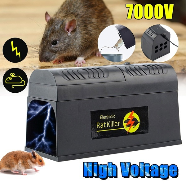 High Voltage Electric Rat Trap Killer Bait Station Box, Outdoor Indoor  Electronic Mouse Trap Mouse Killer, Rodent Zapper Mice Traps Rat Repellent  Rodent Killer Vole Killer Chipmunk Trap 