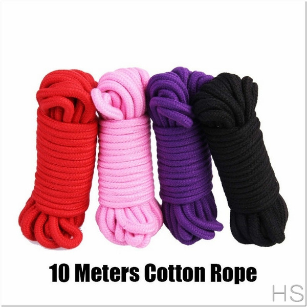 New Arrival Fantasy Soft Cotton Bondage Rope 10 Meters Restraint Black Red  Pink Ropes Valentine's Day Gift for Couples9 (Color Send By Random)  Valentine's Day Gift-Secrt Delivery