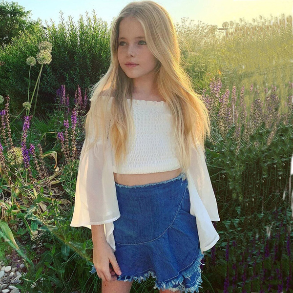 baby girl denim ruffle skirt