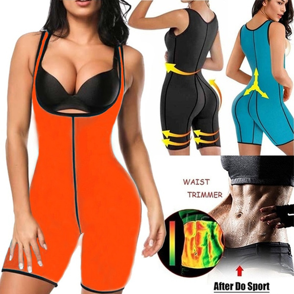 Women Fashion Fat Burn Lose Weight Full Bodysuit Slimming Body Shaper  Compression Sweat Sauna Neoprene Weight Loss Ultra Sweat Sport Shapewear  Sauna Suit