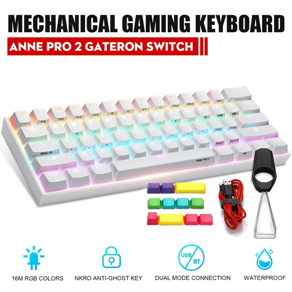 delikat farvel Betaling Gateron Switch RGB Mechanical Keyboard]Anne Pro2 Mini Portable 60%  Mechanical Keyboard Wireless bluetooth Gateron Blue Brown Red Switch Gaming  Keyboard Detachable Cable | Wish