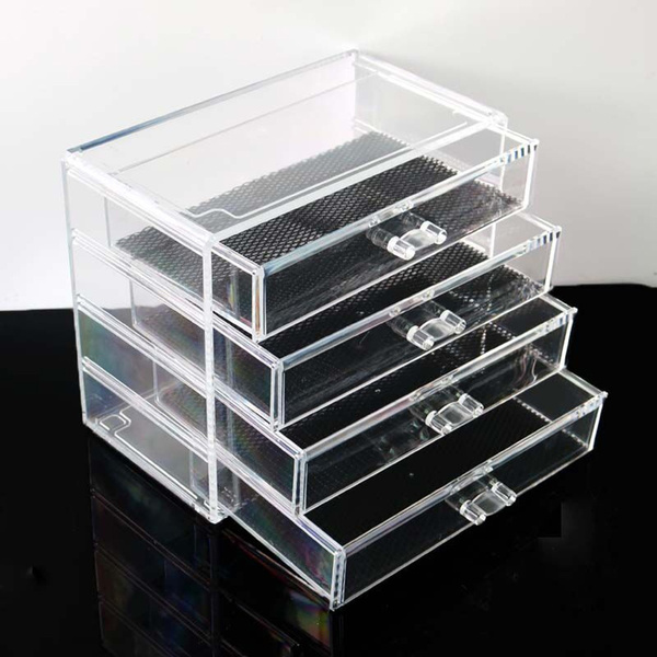 Clear Acrylic Makeup Organizer 4 Drawers 