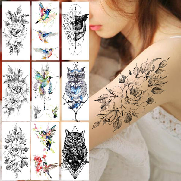 3d Color Hummingbird Temporary Tattoos For Women Men Geometry Mountain  Airplane Ship Fake Tattoo Sticker Waterproof Animal Tatoo - Temporary  Tattoos - AliExpress