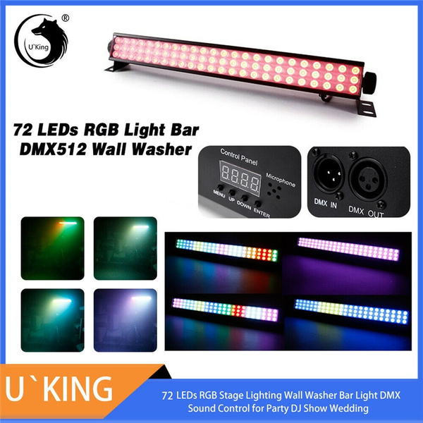 U`King 30W RGB 72 LED Licht Bar DMX Wall Washer Club Garden DJ Bühnenbeleuchtung 