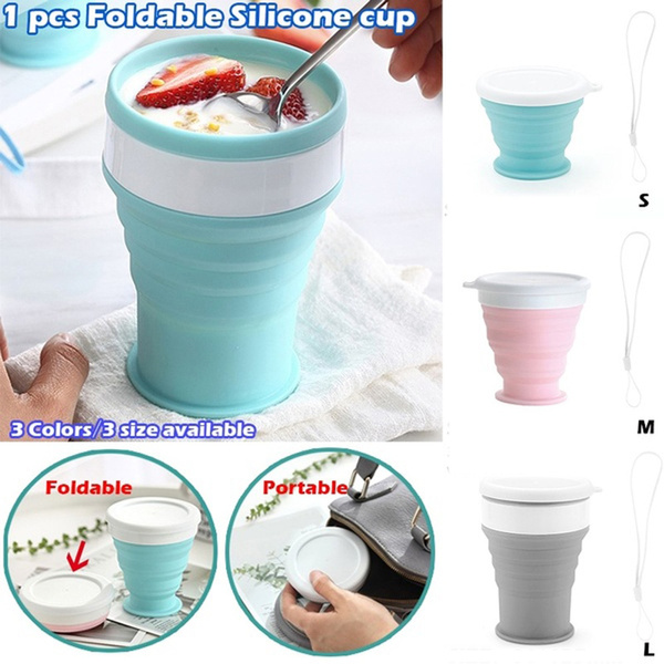 /& Outdoors Collapsible Silicone Cup Drinking Mug Coffee Cups Kitchen /& Dining