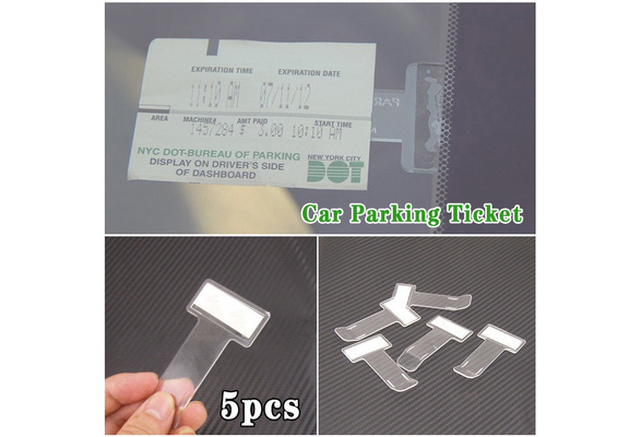 5 Pcs Portable Car Windscreen Parking Ticket Clear Permit Holder Clip StickeYUC 