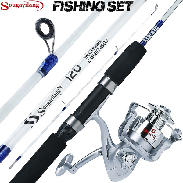 Fishing Rod and Reels Combos with 2-piece Fishing Spinning Rod and