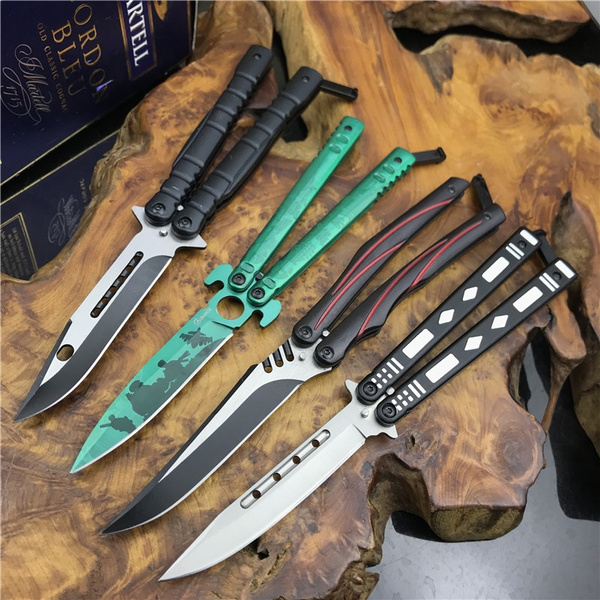 Amazon.com : Butterfly Knife Trainer - Balisong Trainer - Practice  Butterfly Knife - Balisong Butterfly Knives NOT Real NOT Sharp Blade -  Black Dull Trick Butterfly Knifes - Butter Fly Knife Training