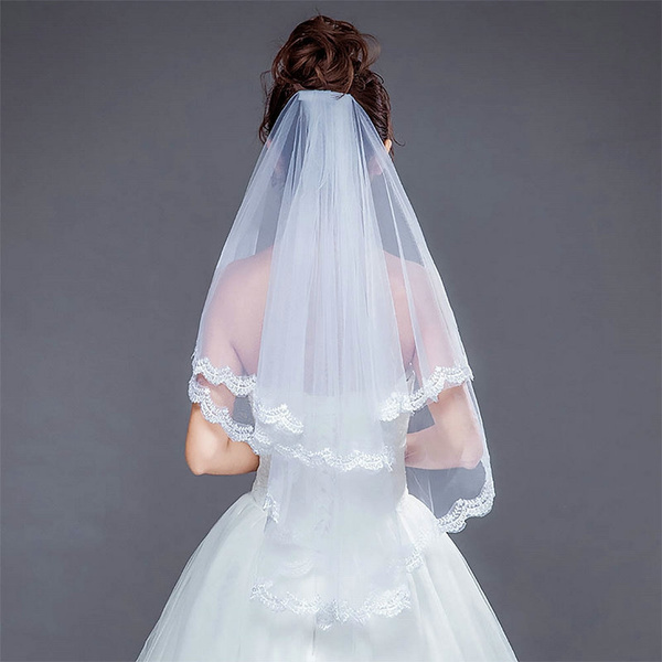 Short lace wedding outlet veils