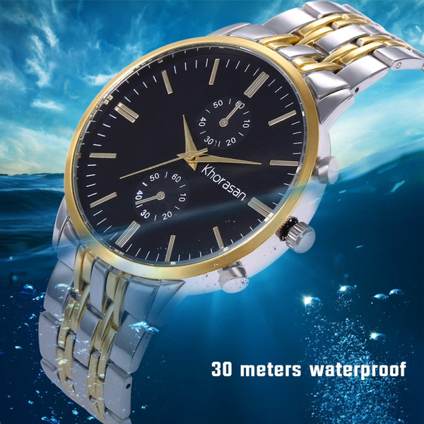 Men Stainless Steel Watch Quartz Wrist Watches Business Casual Gold Watch For Man Clock Montre Homme