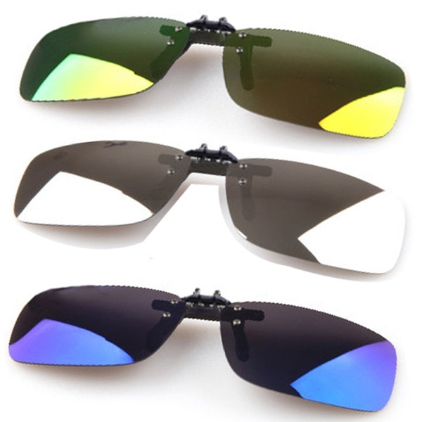 Polarized Mirrored UV400 Lens Clip-on Flip-up Sunglasses Glasses | Wish