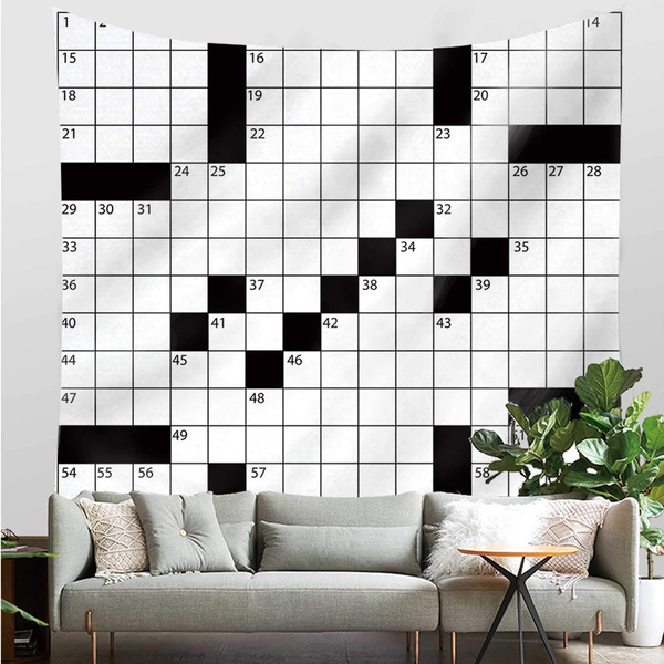 Krwhts Word Search Puzzle Tapestry Blank Newspaper Style Crossword With Numbers In Grid Decorative For Dining Room 150x200cm 60x80 Wish - Wall Mounted Crossword Puzzles