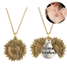 sunflowerneckace, Jewelry, longneccklace, women necklace