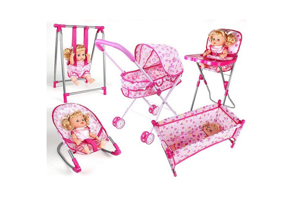 baby doll crib and highchair