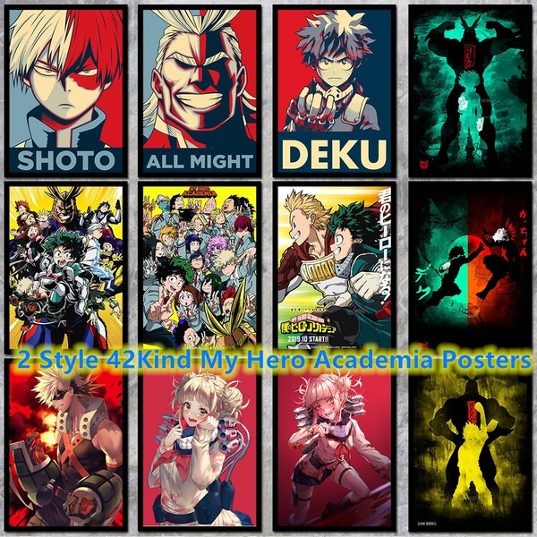 42Kind No Frame My Hero Academia1-4 Anime Poster Kraft Paper Vintage Posters  for Bedroom Living Room Decor Wall Sticker 42 X （* Inch） |  Wish
