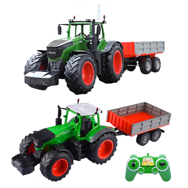 RC Truck Farm Tractor Remote Control Trailer Dump/Rake 1:16