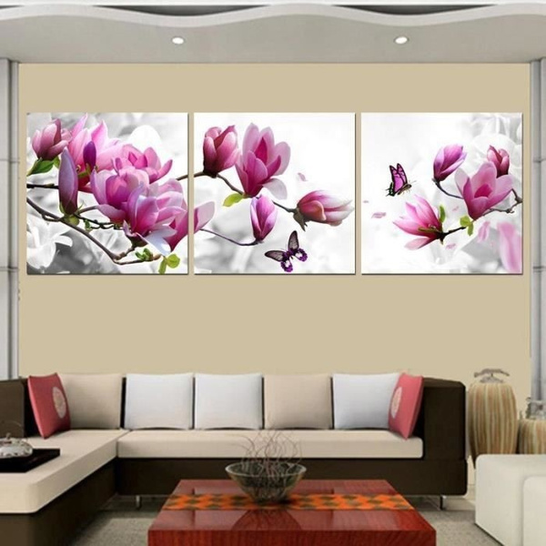 Arte De Pared 3 Piezas De Lienzos Florales De Giclee ... Arte De Pared 3 Piezas De Lienzos Florales De Giclee ...