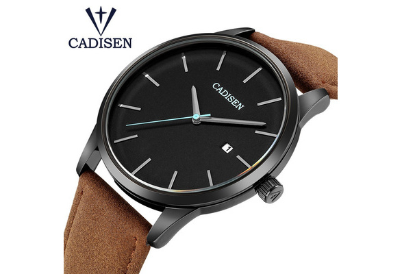 Cadisen Luxe Hommes Montre Populaire Montre Ceinture tanche