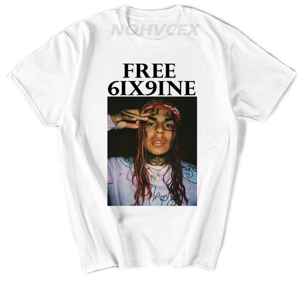 FREE 6ix9ine T Shirt Men and Women Hip Hop Rapper Tekashi69 Tees Summer Casual O Neck Short Sleeves Cotton T shirt Harajuku Tops in T Shirts from