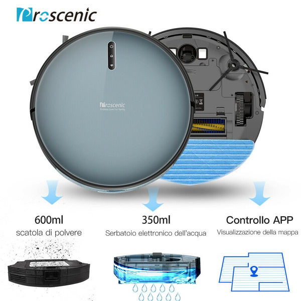 Robot Aspirapolvere Proscenic 830P con APP \u0026 Alexa, Lavapavimenti 2-in-1,  Serbatoio dell'Acqua Elettrico, Controllo Telecomando per Pulizia  Domestica/Peli Animali/Capelli/Polvere | Wish