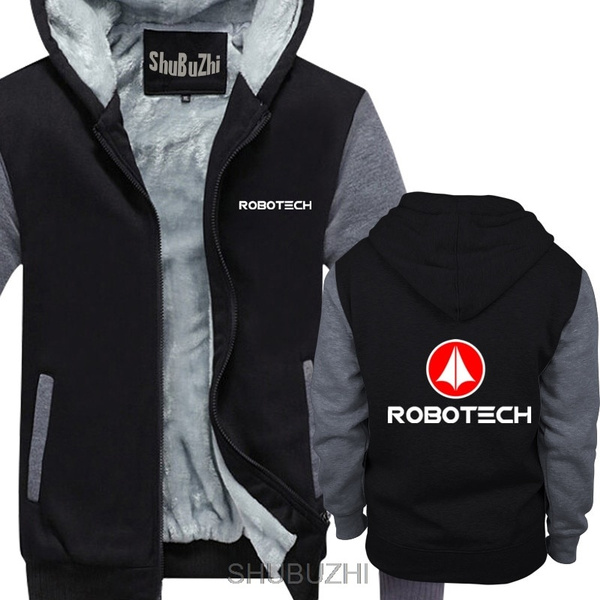 New ROBOTECH Anime Cartoon Logo Men s Black Hoodie Winter Casual