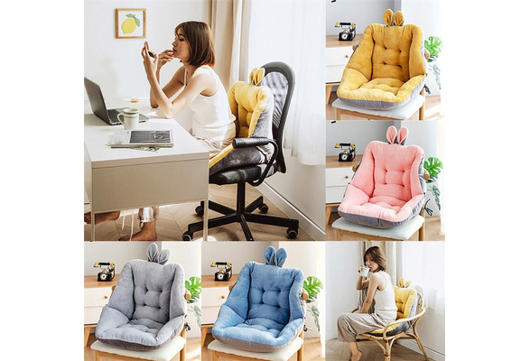 One-Piece Folding Back and Seat Cushion Fleece Warm Chair Pad Semi-Enclosed  Soft