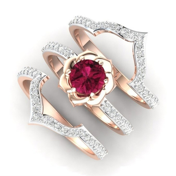 Ruby flower store ring gold